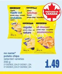 Wholesale Club NO NAME POTATO CHIPS, 200 G offer