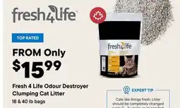 Petvalu Fresh 4 Life Odour Destroyer Clumping Cat Litter offer