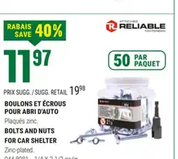 BMR BOULONS ET ÉCROUS POUR ABRI D'AUTO offer