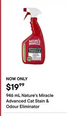 Petvalu 946 mL Nature's Miracle Advanced Cat Stain Odour Eliminator offer