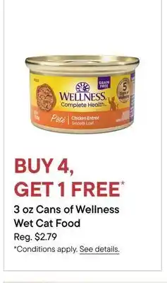 Petvalu 3 oz Cans of Wellness Wet Cat Food offer