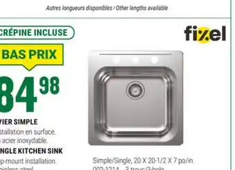 BMR ÉVIER SIMPLE offer