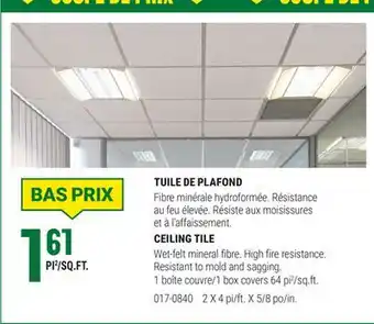 BMR TUILE DE PLAFOND offer