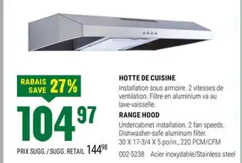 BMR HOTTE DE CUISINE offer