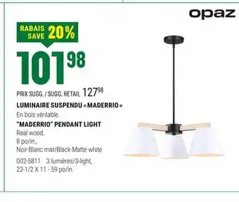 BMR LUMINAIRE SUSPENDU  MADERRIO  offer
