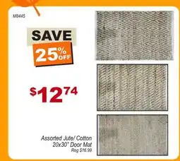 Oxford Mills Assorted Jute/Cotton 20x30 Door Mat offer