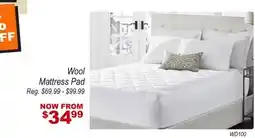 Oxford Mills Wool Mattress Pad offer