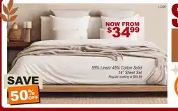 Oxford Mills 55% Linen/ 45% Cotton Solid 14 Sheet Set offer