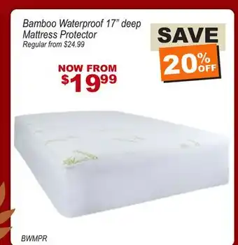 Oxford Mills Bamboo Waterproof 17 deep Mattress Protector offer