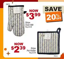 Oxford Mills Stripe Oven Mitt Stripe Pot Holder offer