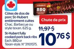 Walmart St-Hubert fully cooked pork back ribs offer