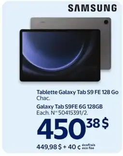 Walmart SAMSUNG Galaxy Tab S9FE 6G 128GB offer