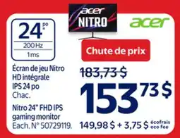 Walmart Nitro 24 FHD IPS gaming monitor offer