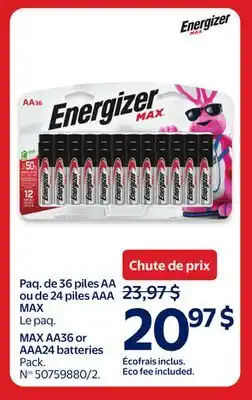Walmart MAX AA36 or AAA24 batteries offer