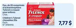 Walmart Children's Tylenol chewables 20s offer