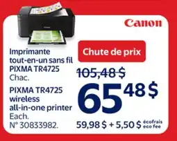 Walmart PIXMA TR4725 wireless all-in-one printer offer