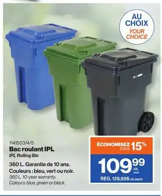 Patrick Morin IPL Rolling Bin offer