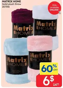 Rossy MATRIX HOME Solid plush throw offer