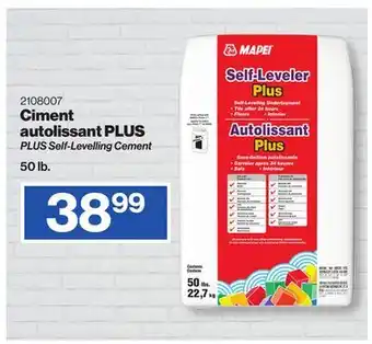 Patrick Morin PLUS Self-Levelling Cement offer