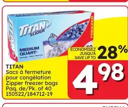 Rossy TITAN Zipper freezer bags offer
