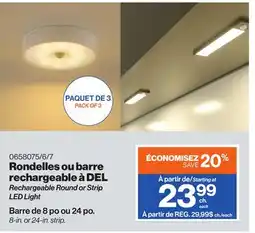 Patrick Morin Rechargeable Round or Strip LED Light offer