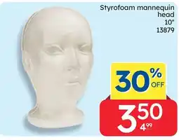Rossy Styrofoam mannequin head offer