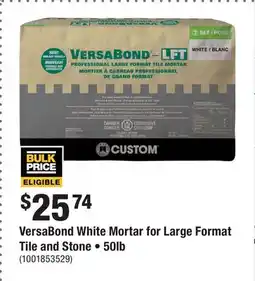 Home Depot VersaBond White Mortar for Large Format Tile and Stone • 50lb offer