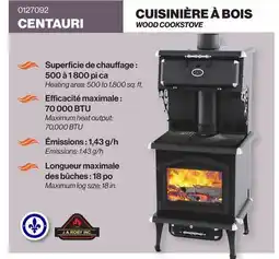 Patrick Morin WOOD COOKSTOVE CENTAURI offer