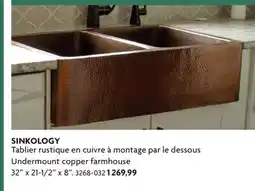 Home Hardware Undermount Copper Farmhouse Sinks offer
