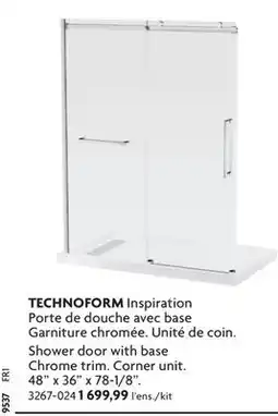 Home Hardware Shower door with base Chrome trim offer
