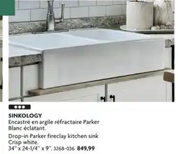 Home Hardware Drop-in Parker fireclay kitchen sink offer