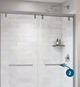 Home Hardware Shower door Soft close. Clear glass with chrome trim offer