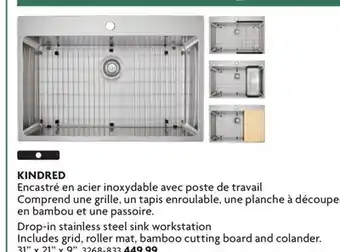 Home Hardware Drop-in Stainless Steel Sink Workstation offer