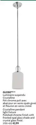 Home Hardware Crystalline pendant light fixture offer