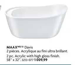 Home Hardware 2 Pc. Acrylic With High Gloss Finish Freestanding Bathtub offer