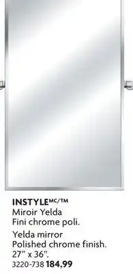 Home Hardware Yelda mirror Polished chrome finish. 27 x 36 offer