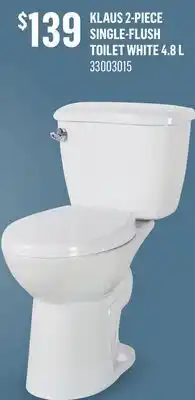 Canac Klaus 2-Piece Single-Flush Toilet White 4.8 L offer