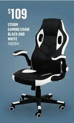 Canac Storm Gaming Chair Black and White offer