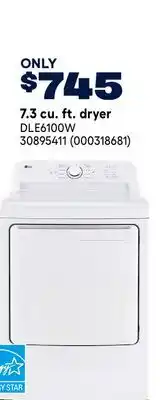 RONA LG 7.3 cu. ft. dryer offer