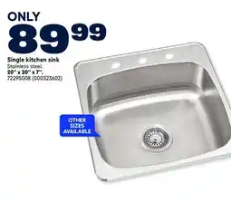 RONA Single kitchen sink 20'' x 20'' x 7'' offer