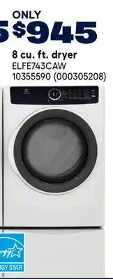 RONA Electrolux 8 cu. ft. dryer offer