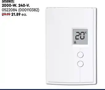 RONA AUBE 2000-W. 240-V. non-programmable thermostats offer