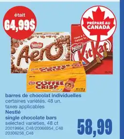 Wholesale Club BARRES DE CHOCOLAT INDIVIDUELLES offer