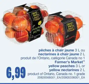 Wholesale Club PÊCHES À CHAIR JAUNE 3L OU NECTARINES À CHAIR JAUNE 2L offer