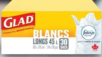 Wholesale Club BLANCS LONGS, 45 L AVEC FEBREZE, 30 SACS offer