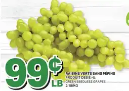 L'Intermarché RAISINS VERTS SANS PÉPINS | GREEN SEEDLESS GRAPES offer