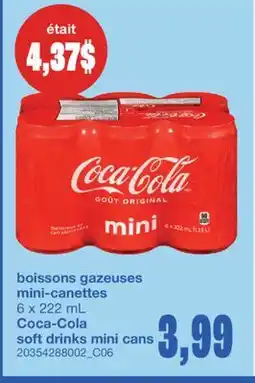 Wholesale Club BOISSONS GAZEUSES MINI-CANETTES, 6 X 222 ML offer