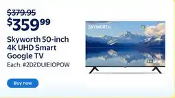 Walmart Skyworth 50-inch 4K UHD Smart Google TV offer