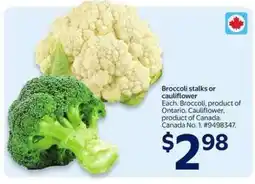 Walmart Broccoli stalks or cauliflower offer