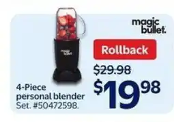 Walmart magic bullet 4-Piece Personal Blender offer